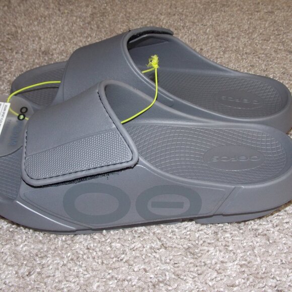 NWT-OOFOS OOahh Sport Flex Sandal - Slate - Picture 3 of 7